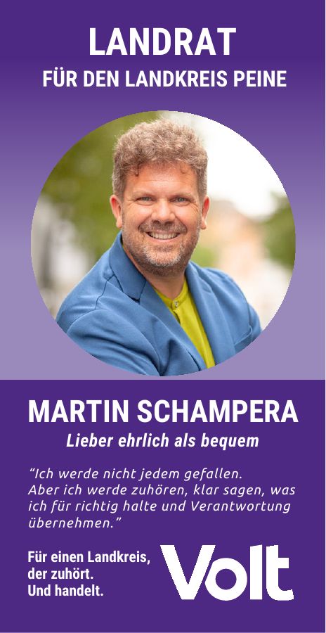 Flyer: Martin Schampera, Landrat für den Landkreis Peine